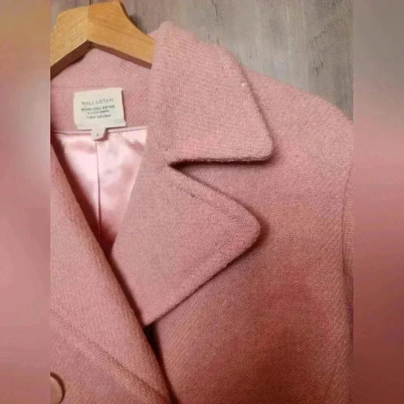 Nili Lotan Handwoven 100% Wool Pink Button Up Blazer Women’s Size 4 - Picture 8 of 15